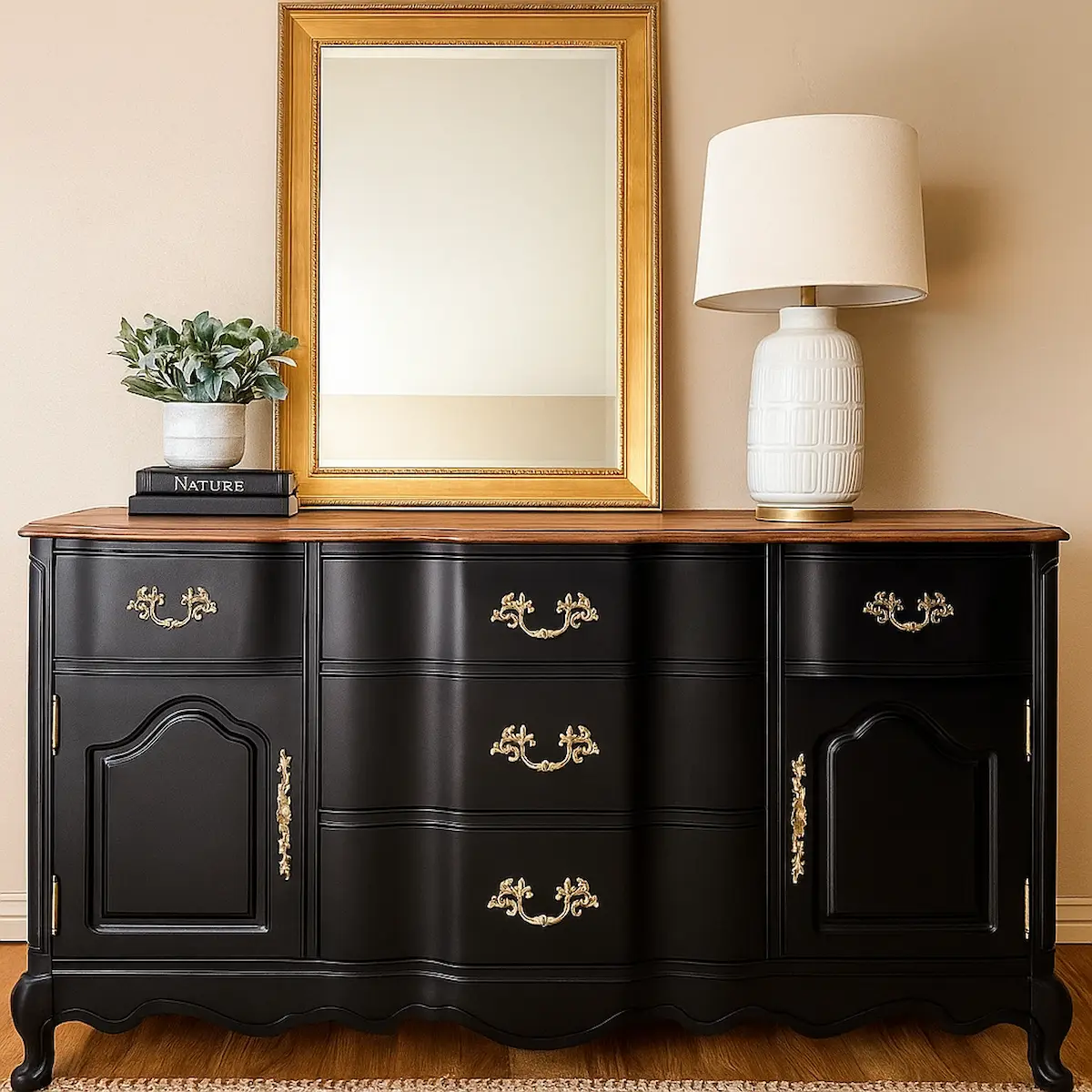 Vintage dresser after restoration